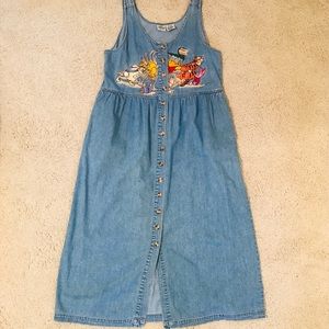 Vintage Winnie the Pooh Denim Jumper Dress